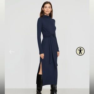 Modern Citizen Vero Long Sleeve Tie-Waist Dress - Navy